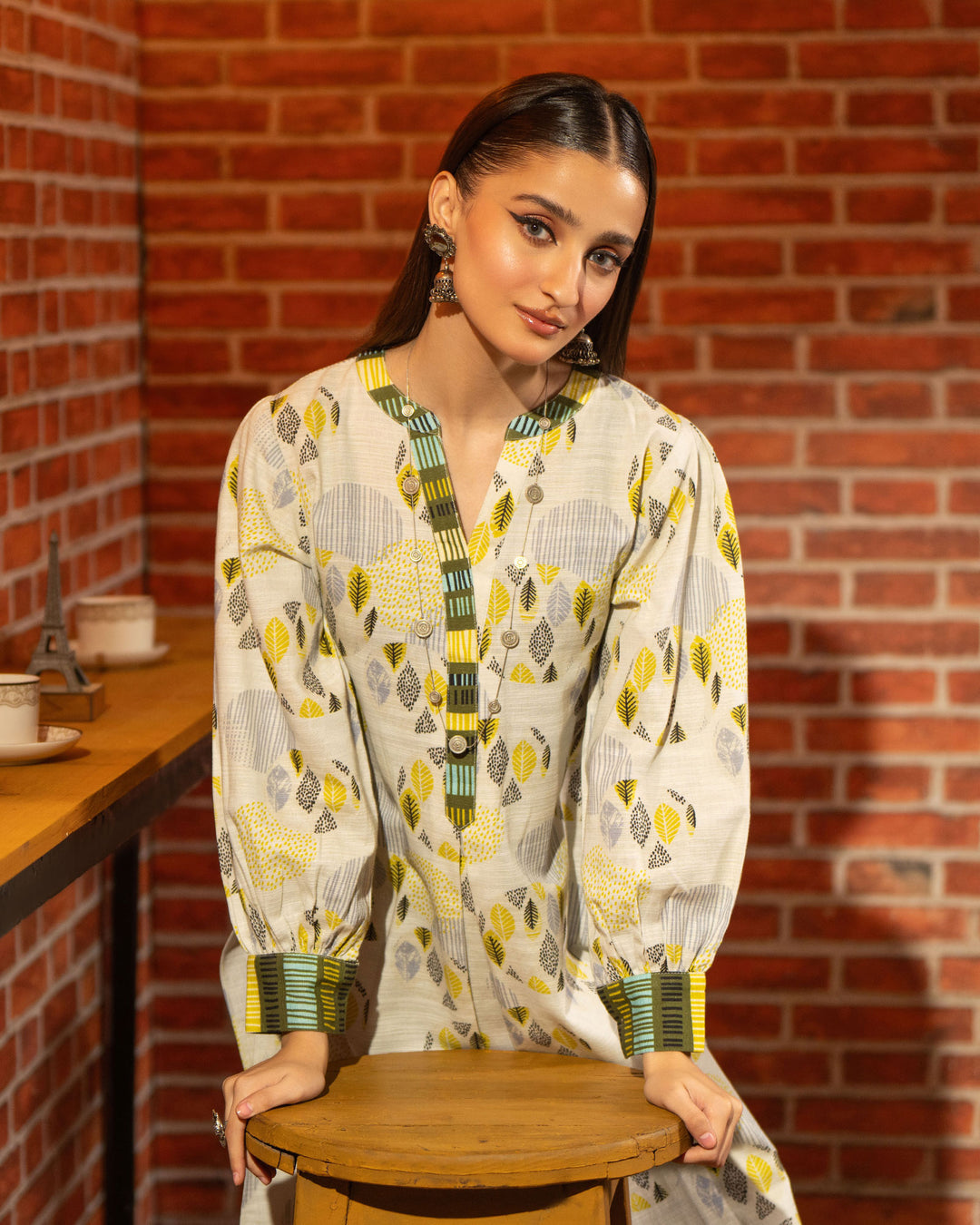 2 Piece - Printed Khaddar Suit Unstitched | UNFF027-KD