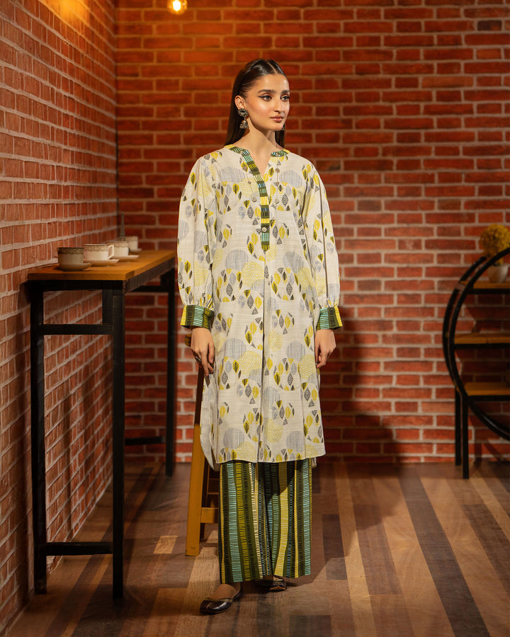 2 Piece - Printed Khaddar Suit Unstitched | UNFF027-KD