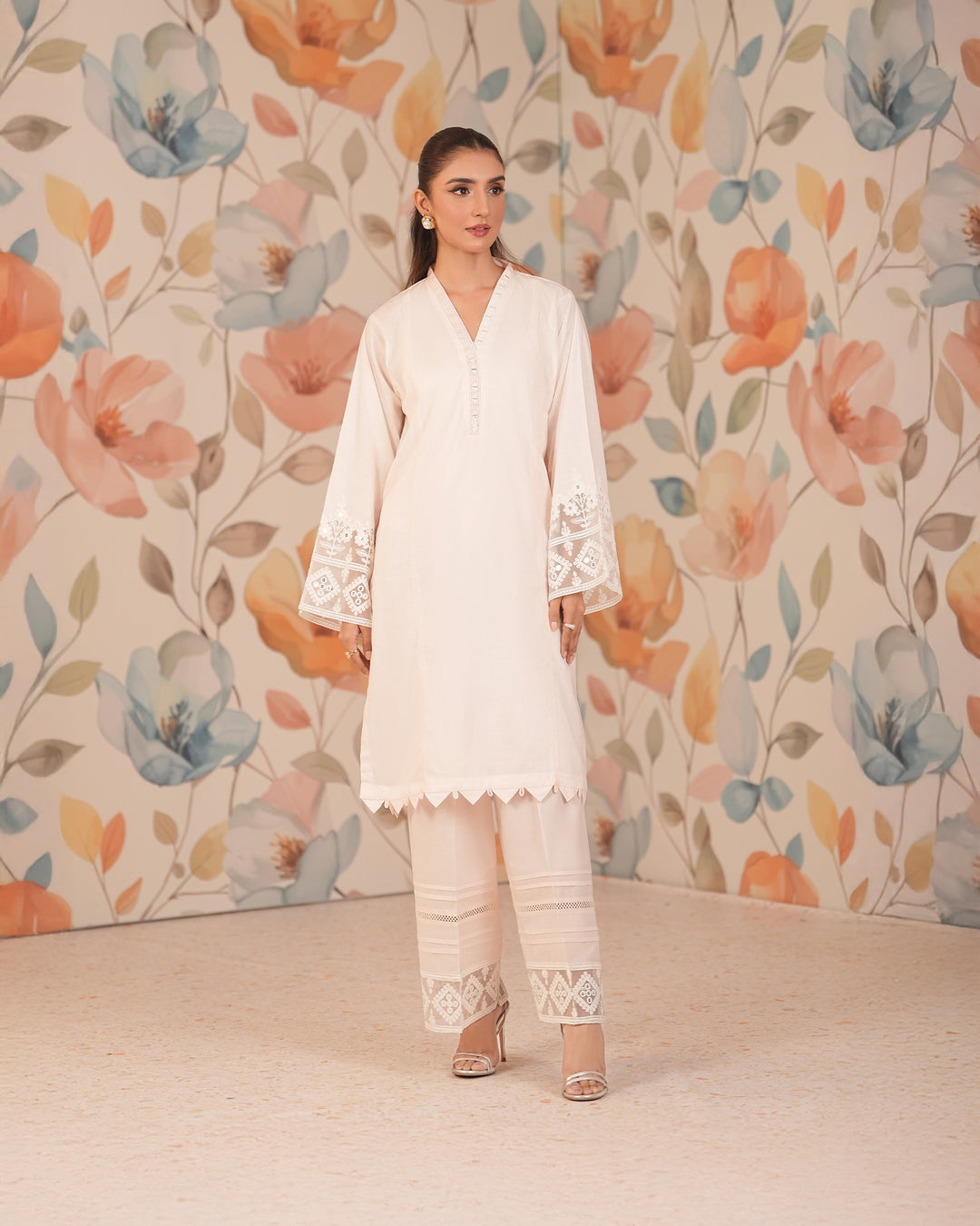 2-Piece Ready-to-Wear Cross Slub Cotton Suit | 17051-IG-S.CT - Sha Posh Textile