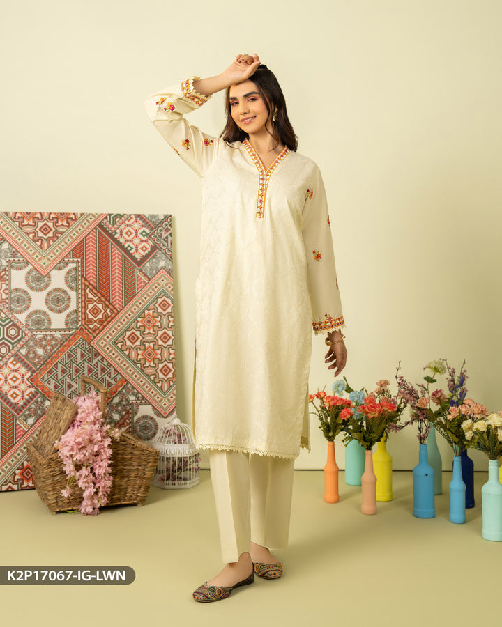 2 Piece Embroidered Lawn Suit | 17067-IG-LWN