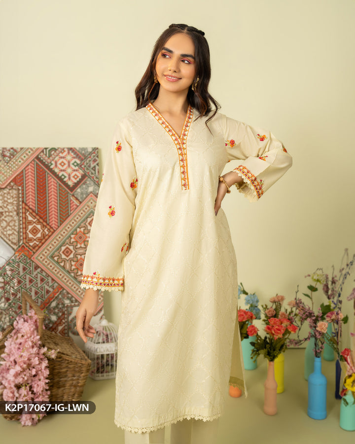 2 Piece Embroidered Lawn Suit | 17067-IG-LWN