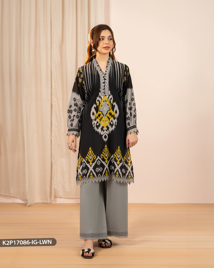 2 Piece Printed Lawn Suit | 17086-IG-LWN