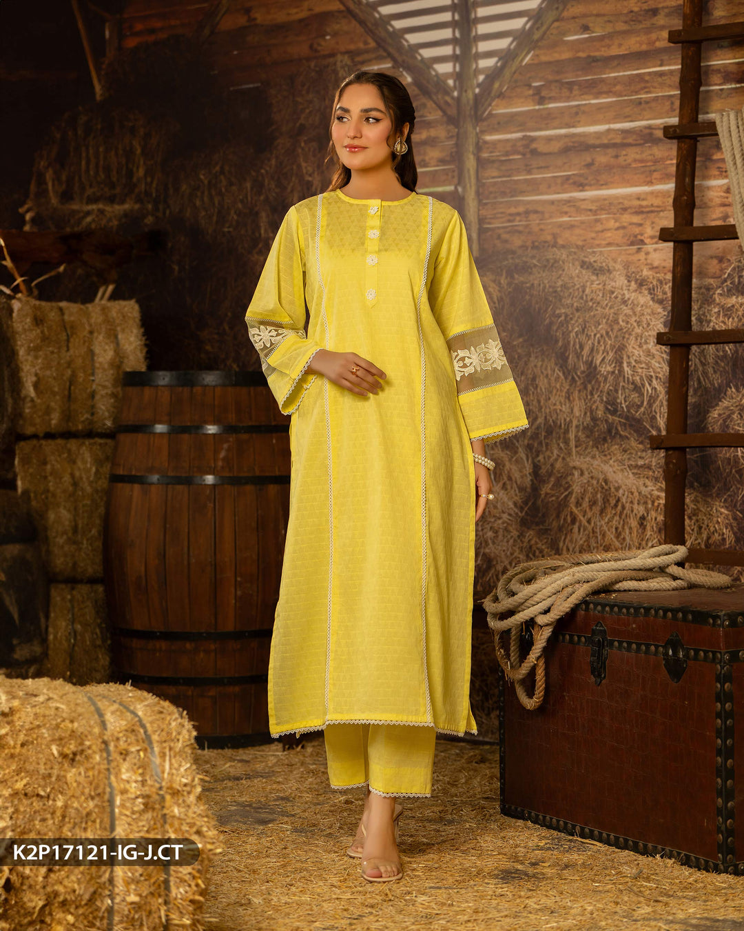 2 Piece Jacquard Cotton Suit | 17121-IG-J.CT