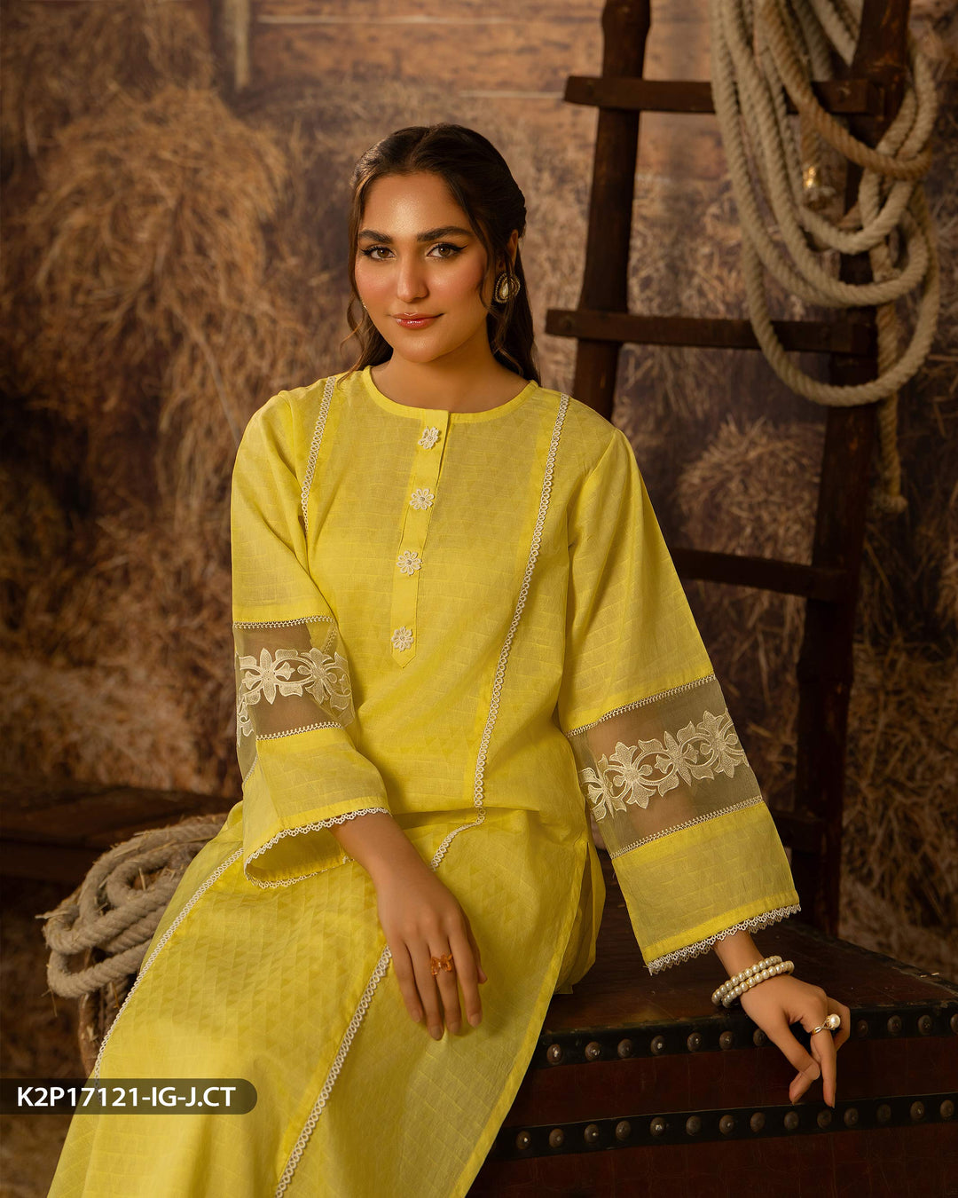 2 Piece Jacquard Cotton Suit | 17121-IG-J.CT