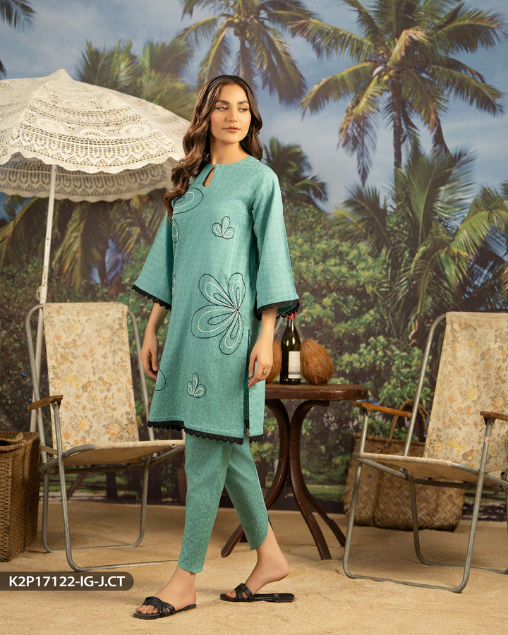 2 Piece Jacquard Cotton Suit | 17122-IG-J.CT