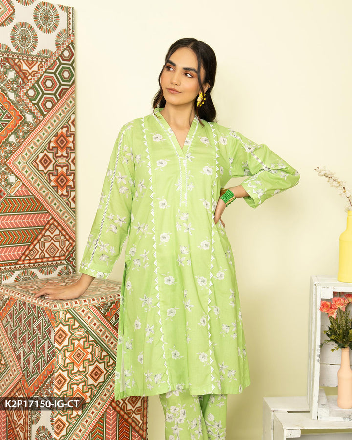 2 Piece Cotton Printed Suit | 17150-IG-CT