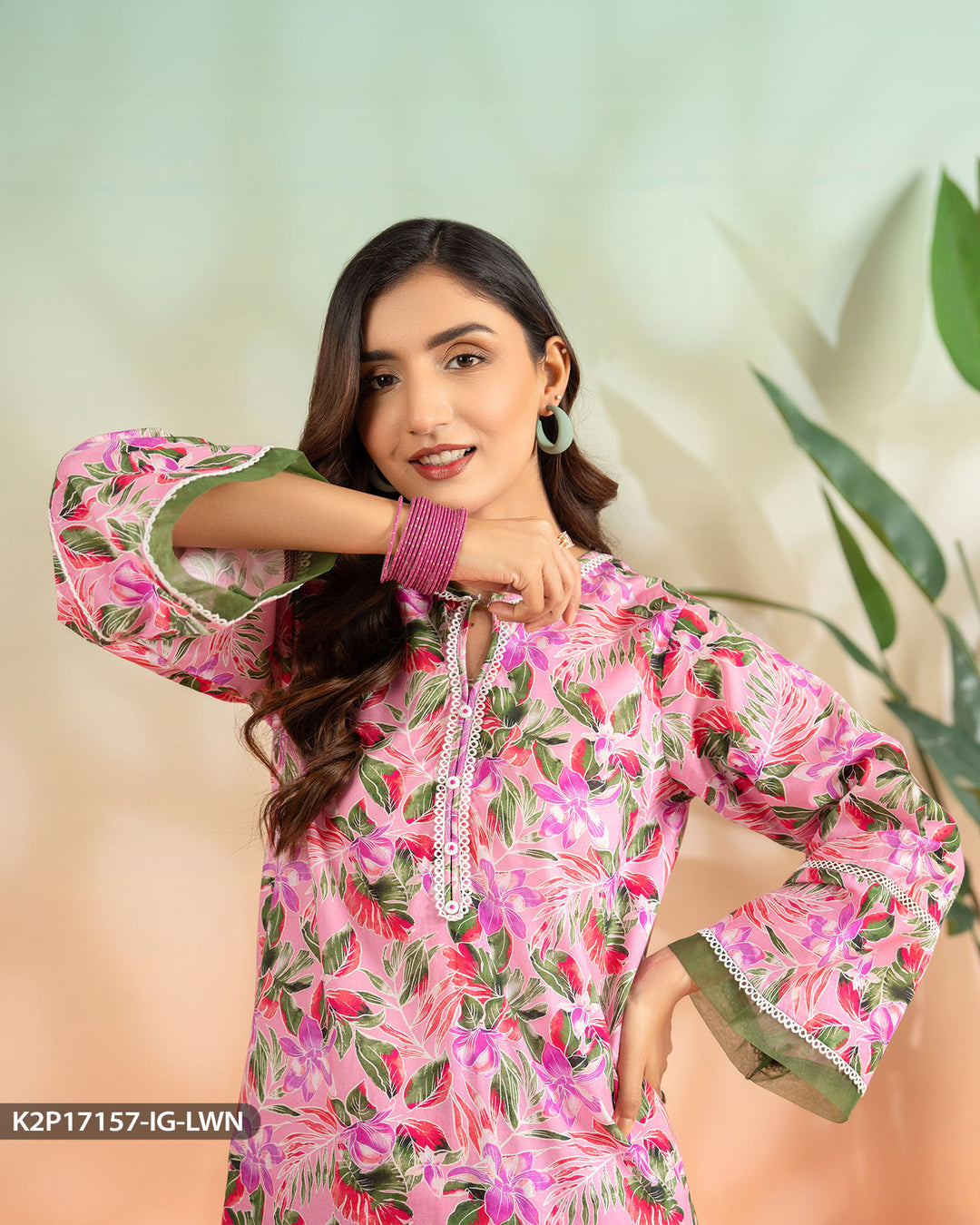 2 Piece Lawn Printed Suit | 17157-IG-CT