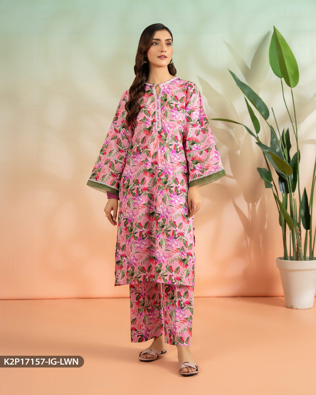 2 Piece Lawn Printed Suit | 17157-IG-CT