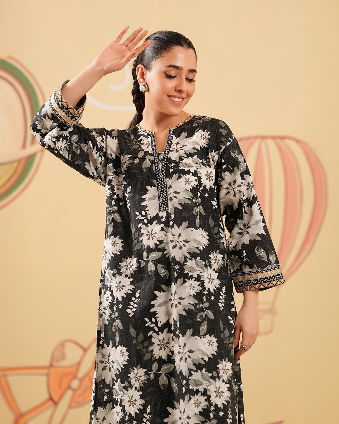 2 Piece - Printed Cambric Cotton Suit Unstitched | UNFF0115-K.CT