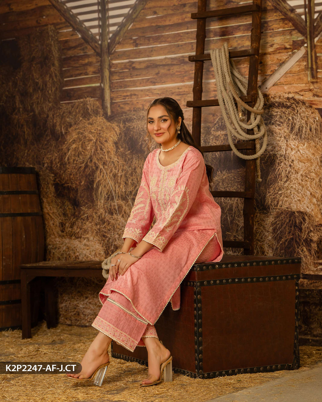 2 Piece Jacquard Cotton Suit | 2247-AF-J.CT