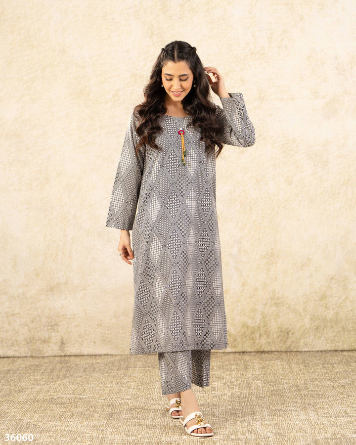 2 Piece Khaddar Suit | 36060-FU-KD