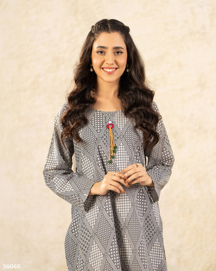 2 Piece Khaddar Suit | 36060-FU-KD