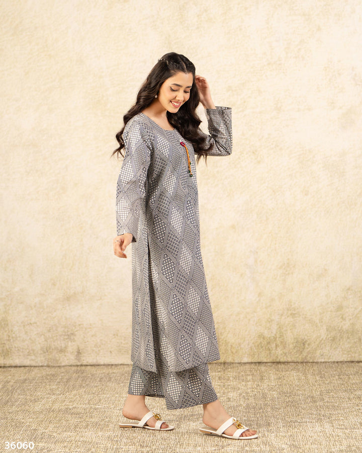 2 Piece Khaddar Suit | 36060-FU-KD