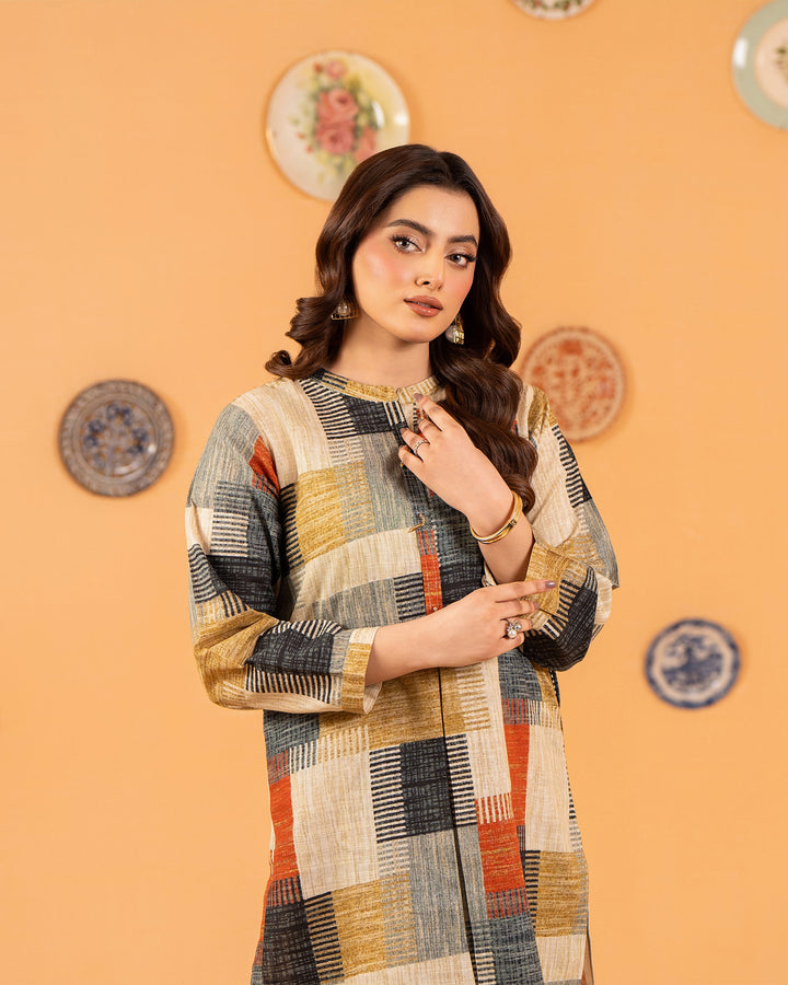 2 Piece Khaddar Suit Stitched | 36062-FU-KD