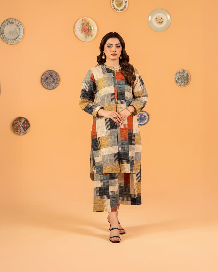 2 Piece Khaddar Suit Stitched | 36062-FU-KD