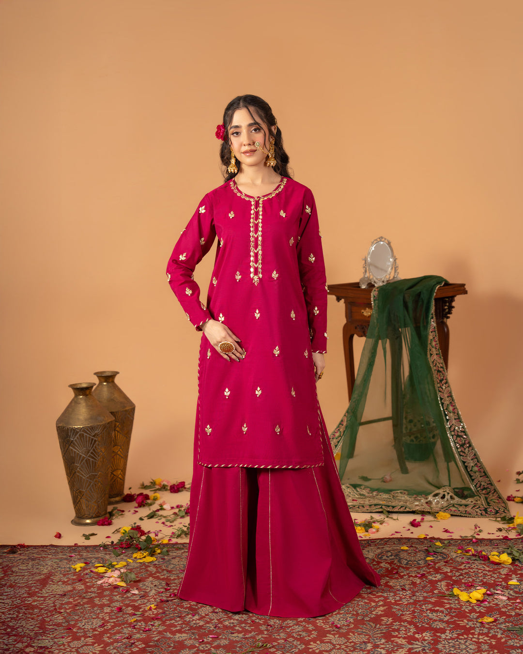 2 Piece Plain Paper Katan Suit Stitched | 429  (Duppatta is not included)