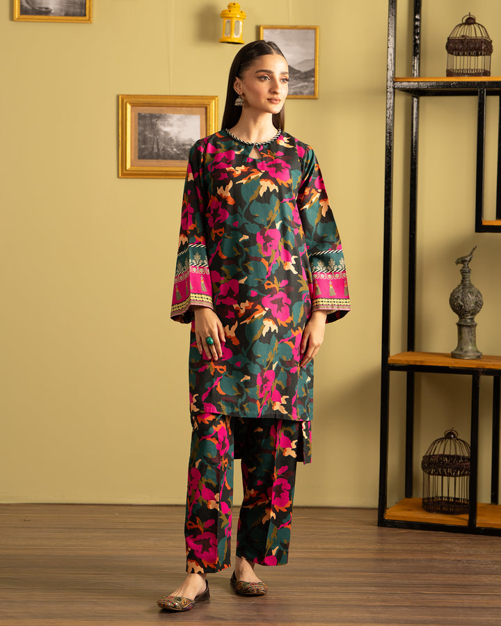 2 Piece - Printed Khaddar Suit Unstitched | UNFF011-KD