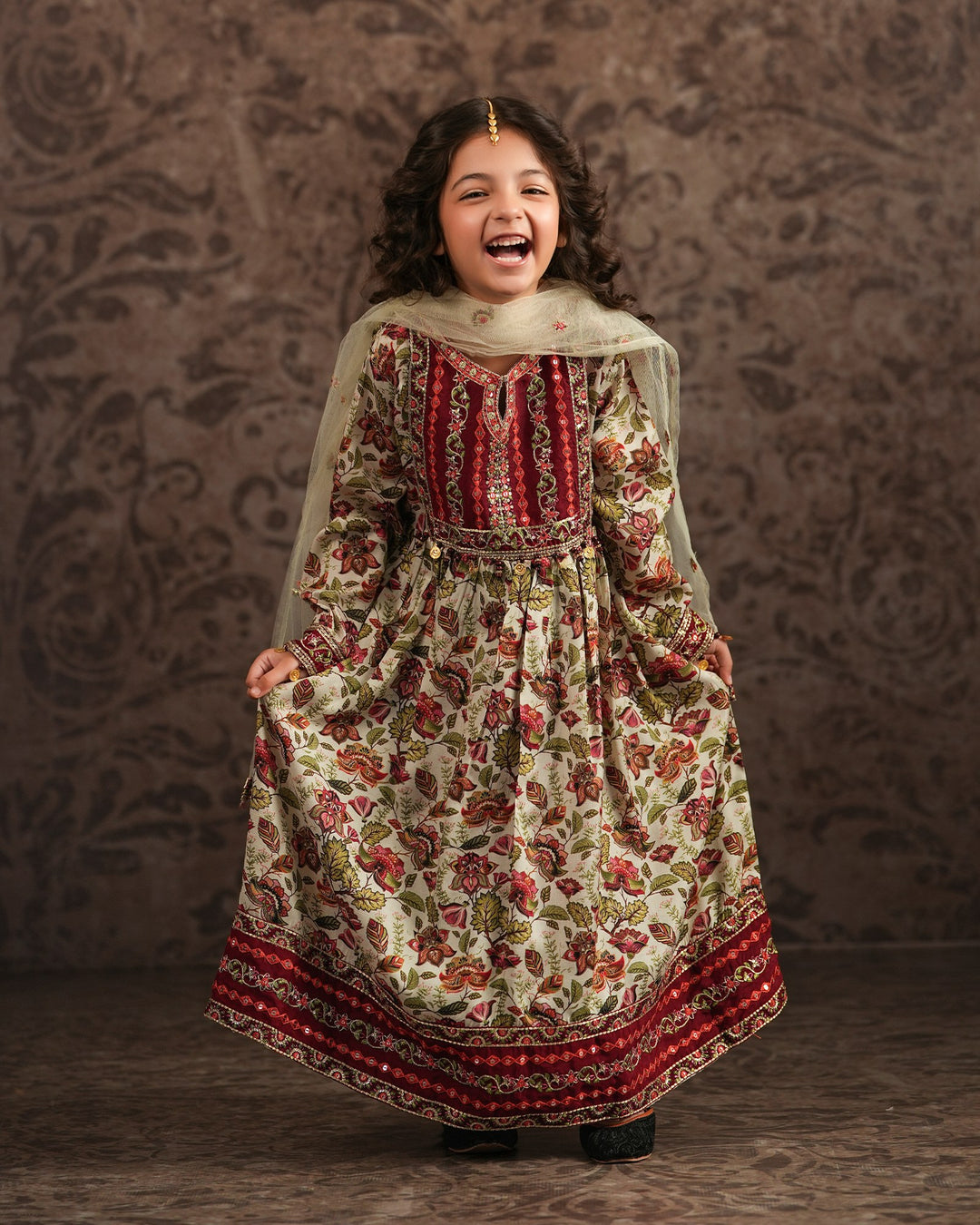 Kids Raw Silk Frock | 1319