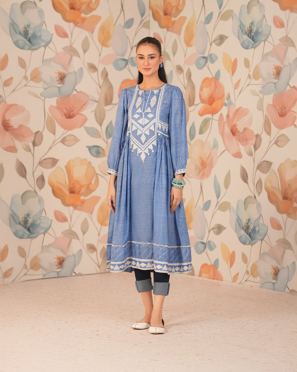 1-Piece Ready-to-Wear Lawn Frock | 17169-IG-LWN - Sha Posh Textile