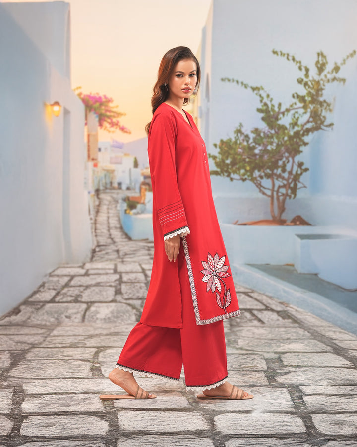 2-Piece Ready-to-Wear Cross Slub Cotton Suit | 17204-IG-C.S.CT - Sha Posh Textile