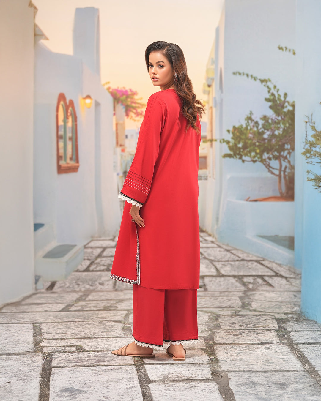 2-Piece Ready-to-Wear Cross Slub Cotton Suit | 17204-IG-C.S.CT - Sha Posh Textile