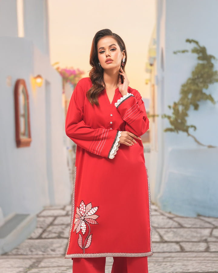 2-Piece Ready-to-Wear Cross Slub Cotton Suit | 17204-IG-C.S.CT - Sha Posh Textile