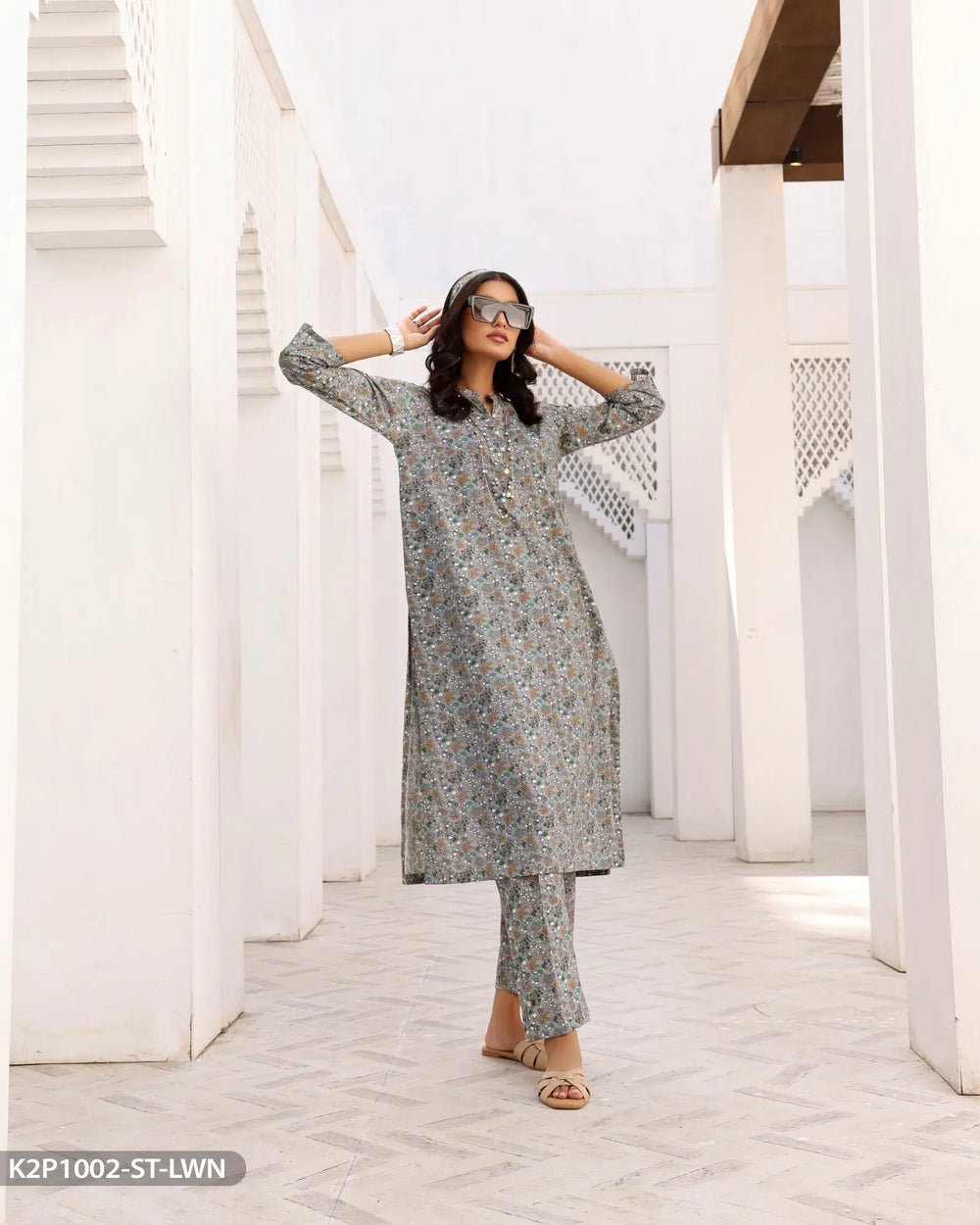 2 Piece Cotton Suit Printed | 1002-ST-K.CT Sha Posh Textile