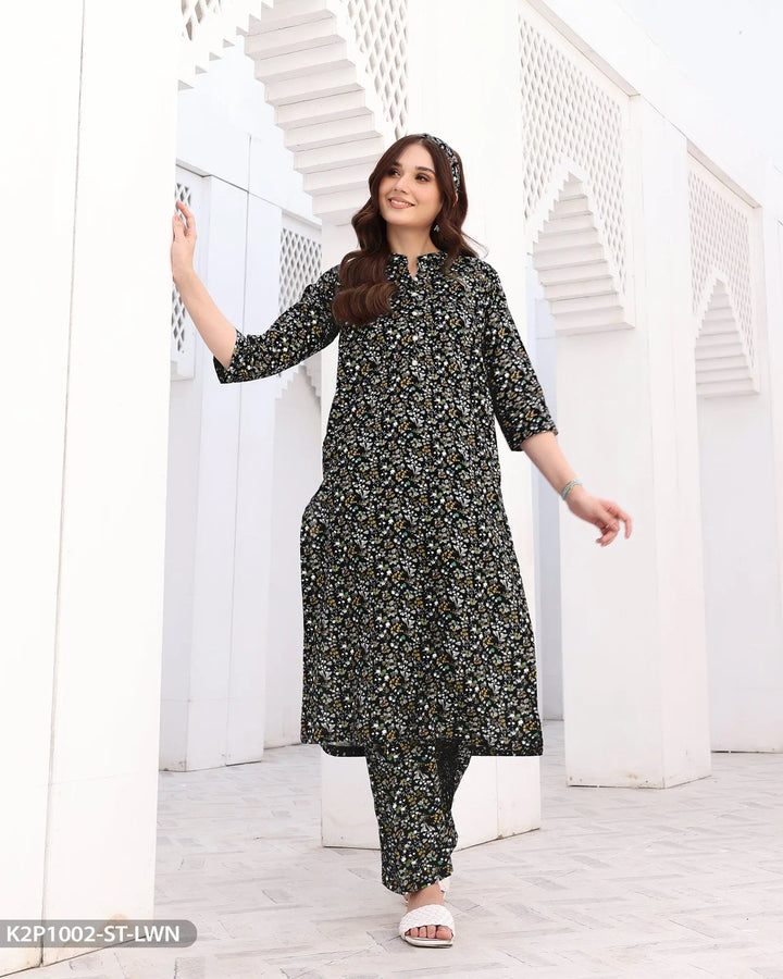 2 Piece Cotton Suit Printed | 1002-ST-K.CT Sha Posh Textile