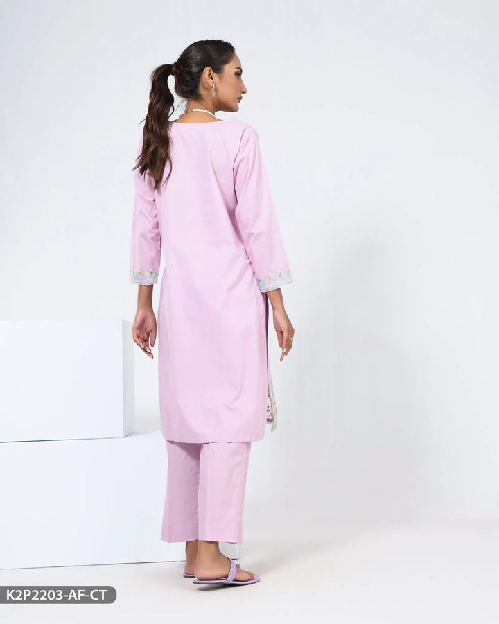 2 Piece Embroidered Cotton Suit | 2203-AF-R.CT Sha Posh Textile