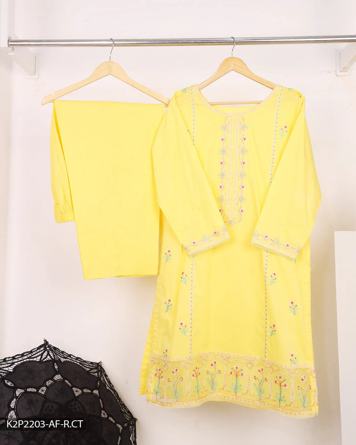 2 Piece Embroidered Cotton Suit | 2203-AF-R.CT Sha Posh Textile