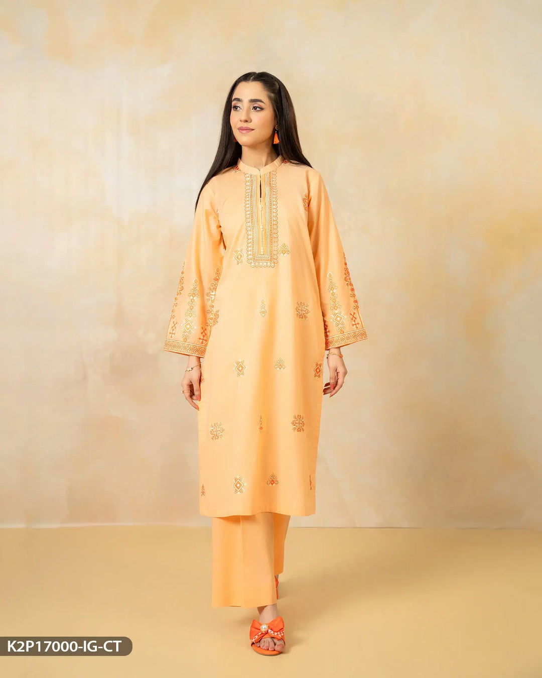 2 Piece Embroidered Suit | 17000-IG-CT Sha Posh Textile