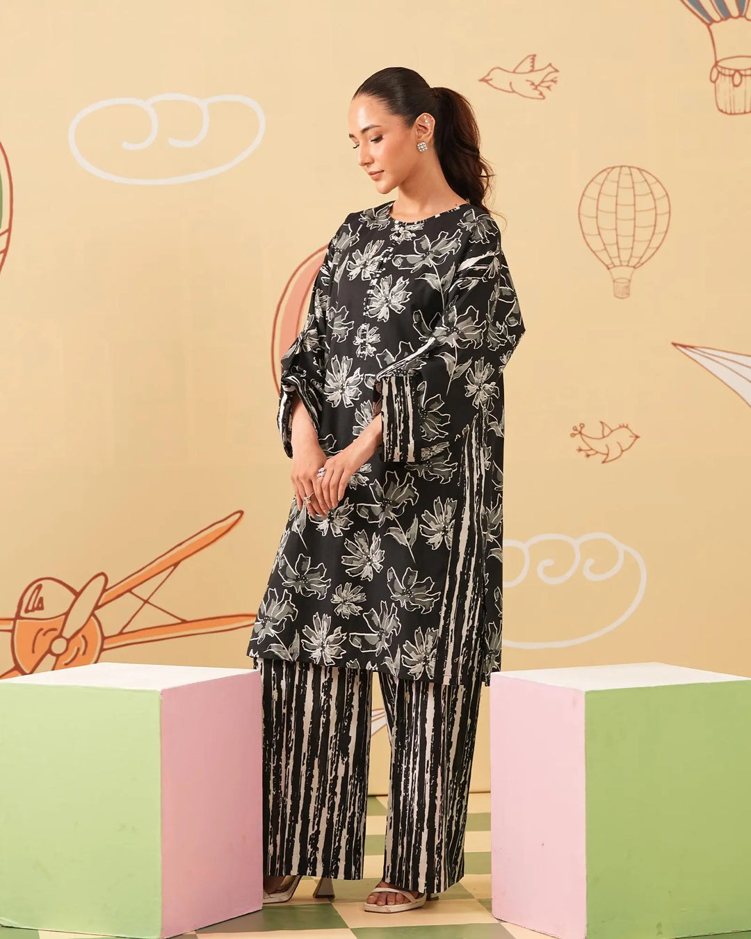 2 Piece - Printed Cambric Cotton Suit Unstitched | UNFF0109-K.CT Sha Posh Textile