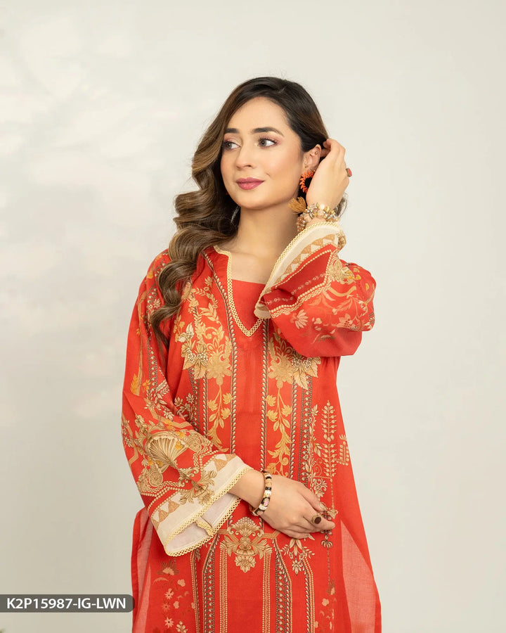 2 Piece Printed Lawn Suit | 15987-IG-LWN Sha Posh Textile