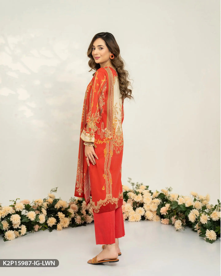 2 Piece Printed Lawn Suit | 15987-IG-LWN Sha Posh Textile