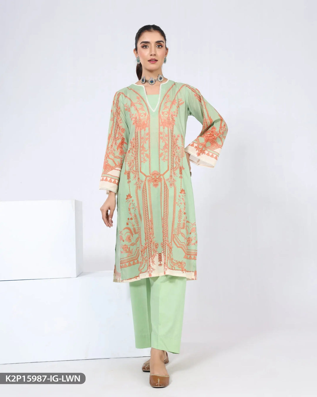 2 Piece Printed Lawn Suit | 15987-IG-LWN Sha Posh Textile