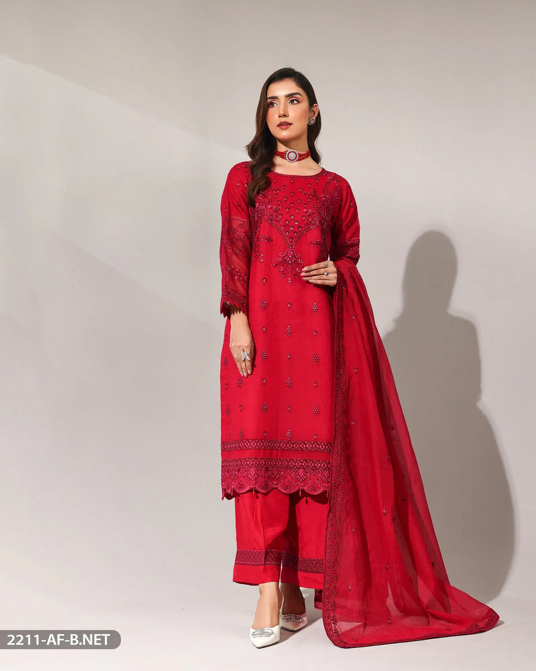 3 Piece Bori Net Suit | 2211-AF-B.NET Sha Posh Textile