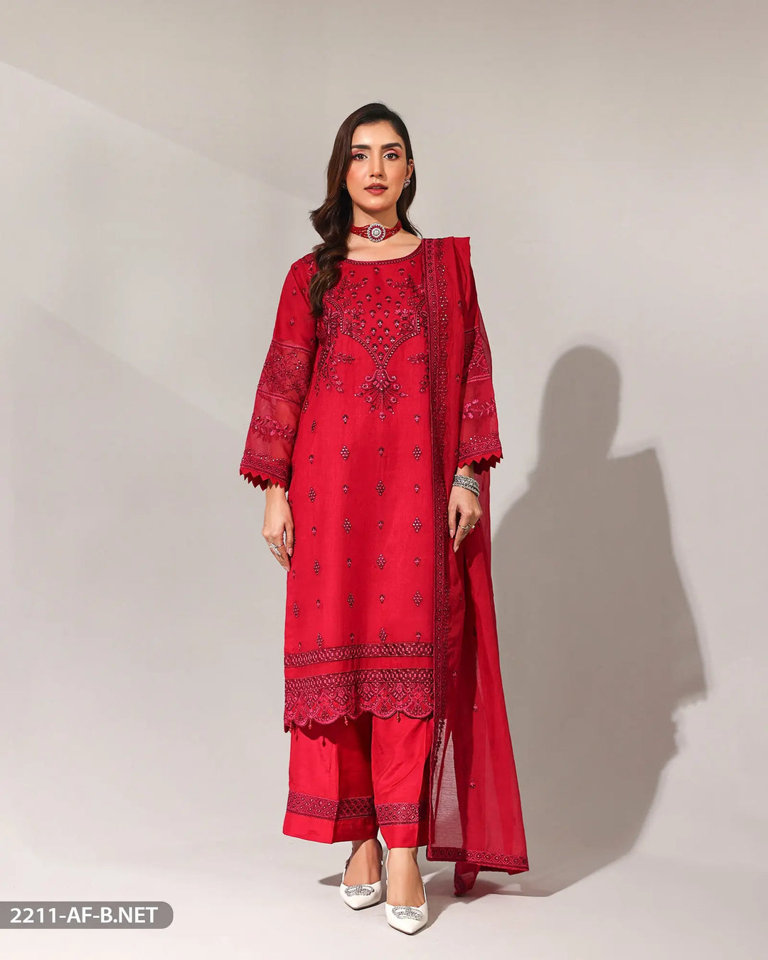 3 Piece Bori Net Suit | 2211-AF-B.NET Sha Posh Textile