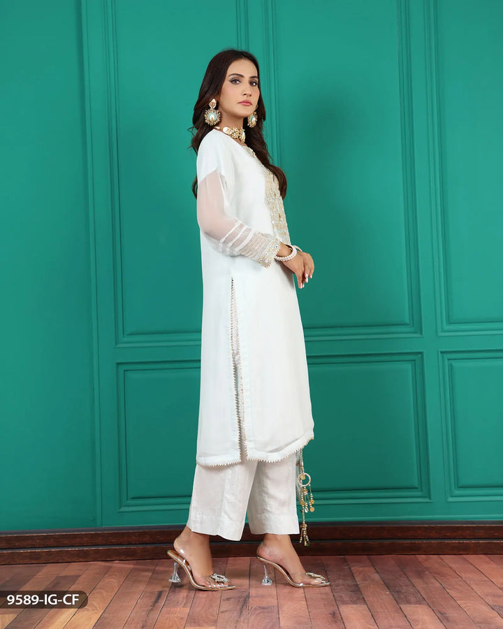 3 Piece Embroidered Chiffon Suit | 9589-IG-CF Sha Posh Textile