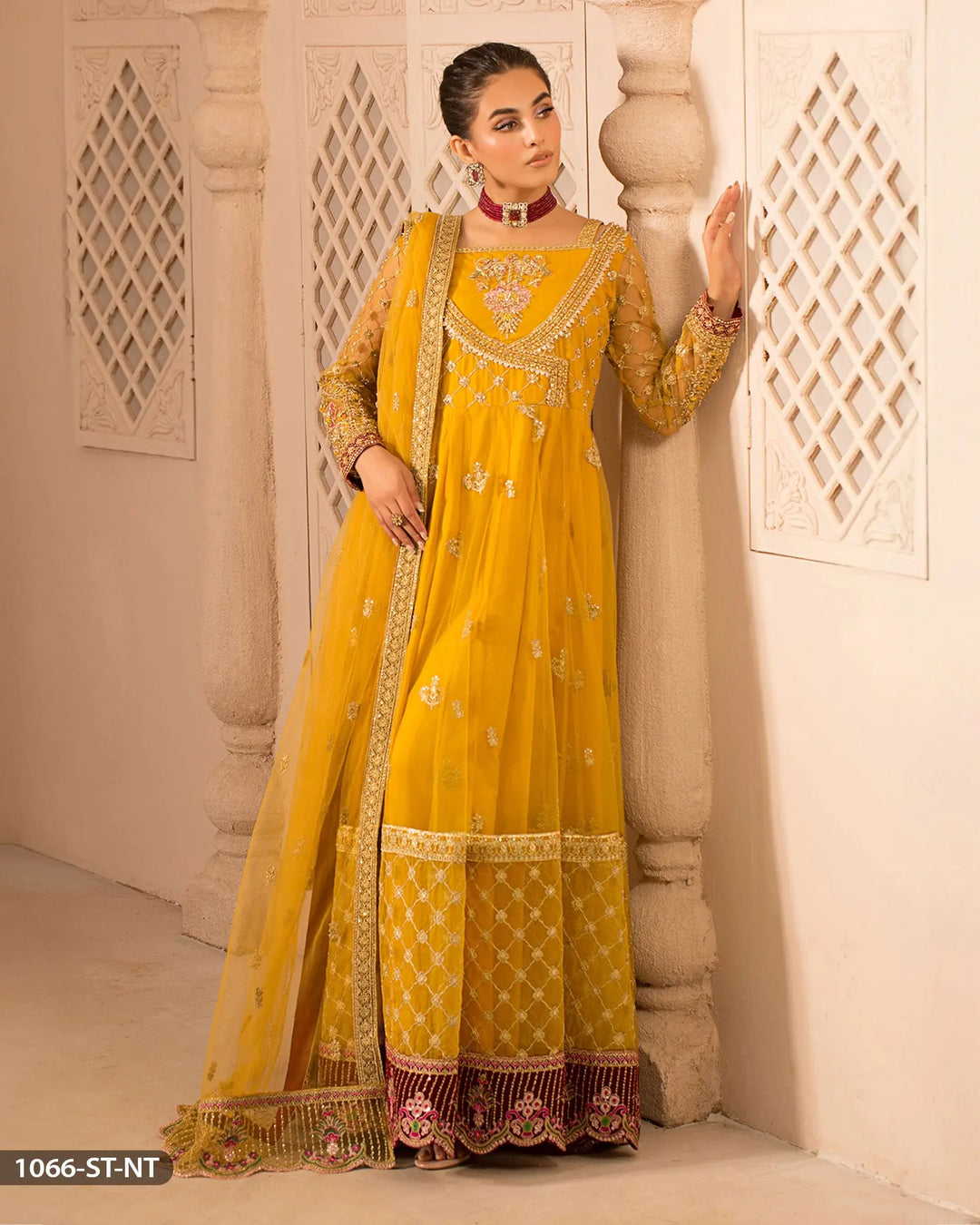 3 Piece Embroidered Maxi | 1066-ST-NT Sha Posh Textile