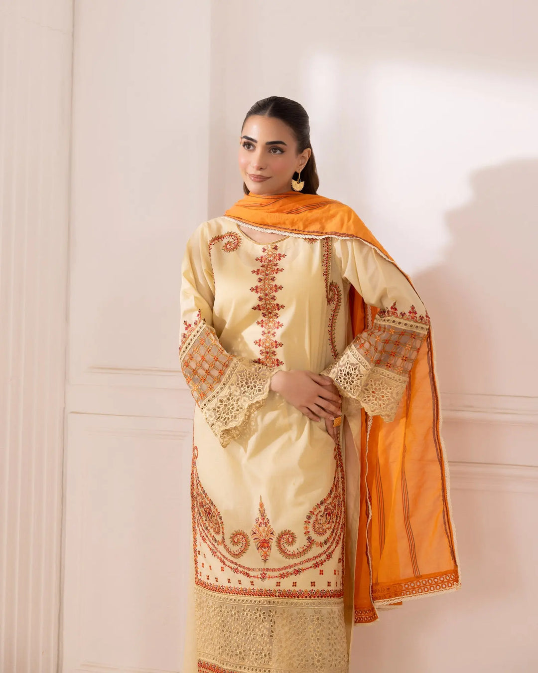 3-Piece Ready-to-Wear Cambric Suit | 2260-AF-K.CT Sha Posh Textile