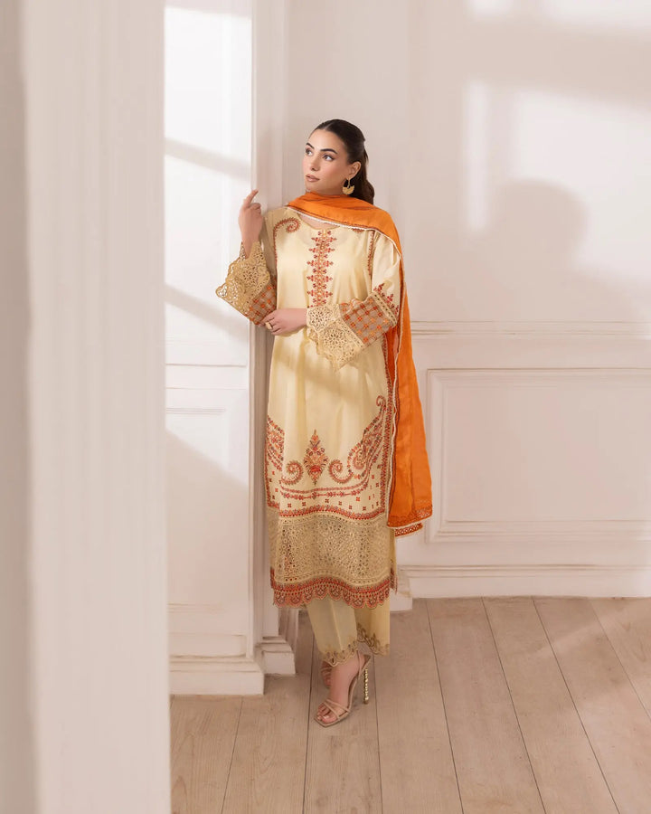 3-Piece Ready-to-Wear Cambric Suit | 2260-AF-K.CT Sha Posh Textile