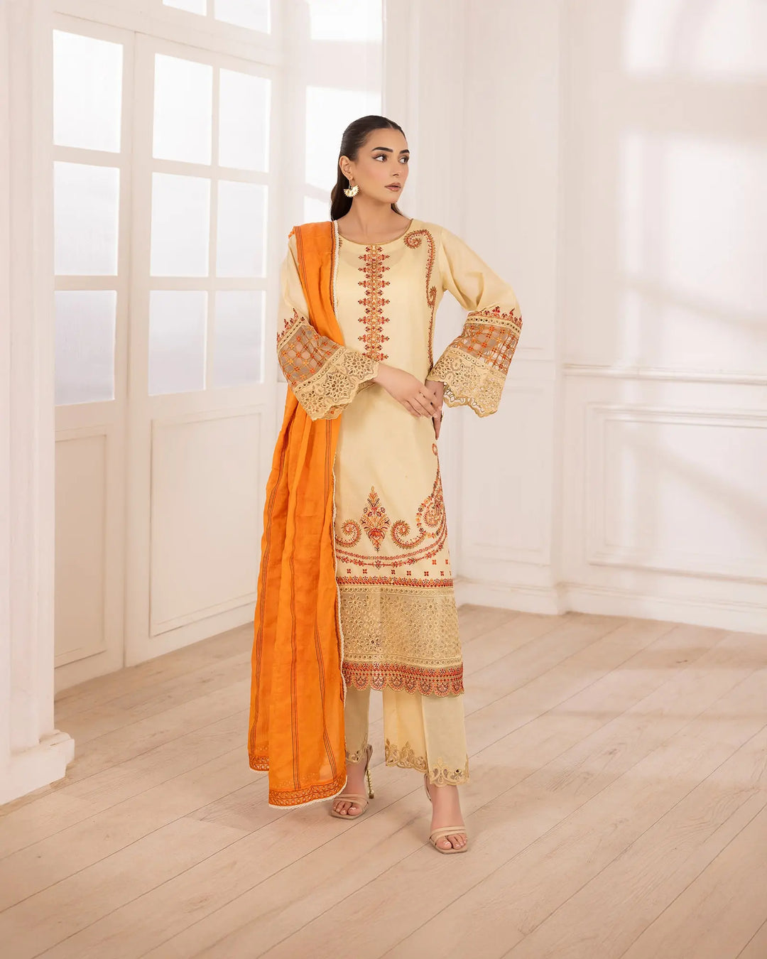 3-Piece Ready-to-Wear Cambric Suit | 2260-AF-K.CT Sha Posh Textile