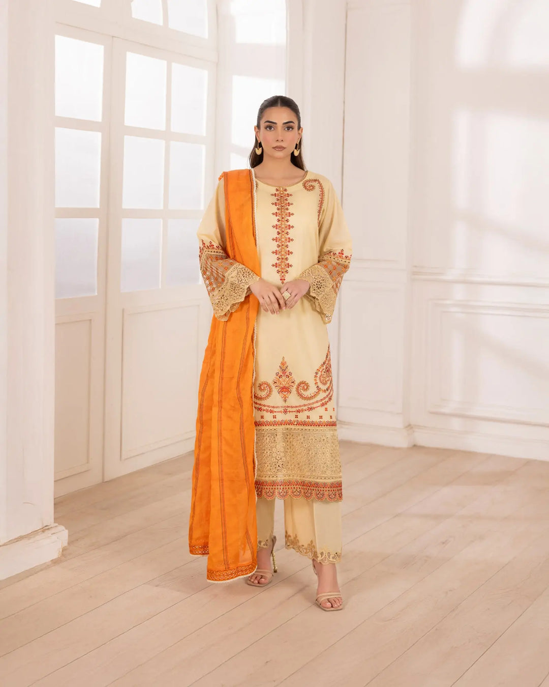 3-Piece Ready-to-Wear Cambric Suit | 2260-AF-K.CT Sha Posh Textile