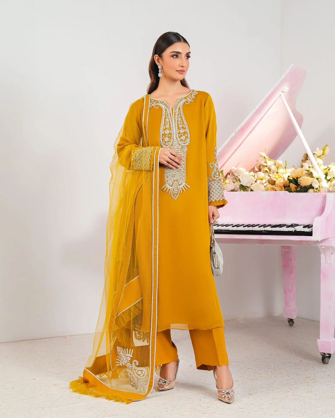 3-Piece Ready-to-Wear Chiffon Suit | 9717-IG-CF Sha Posh Textile