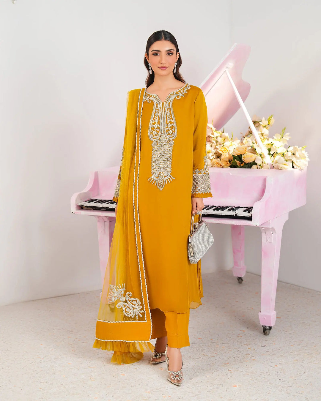 3-Piece Ready-to-Wear Chiffon Suit | 9717-IG-CF Sha Posh Textile