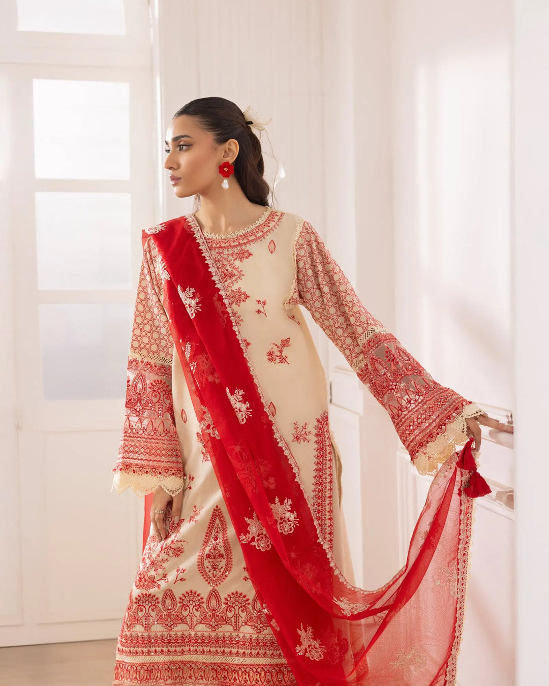 3-Piece Ready-to-Wear Jacquard Cotton Suit | 2253-AF-J.CT Sha Posh Textile