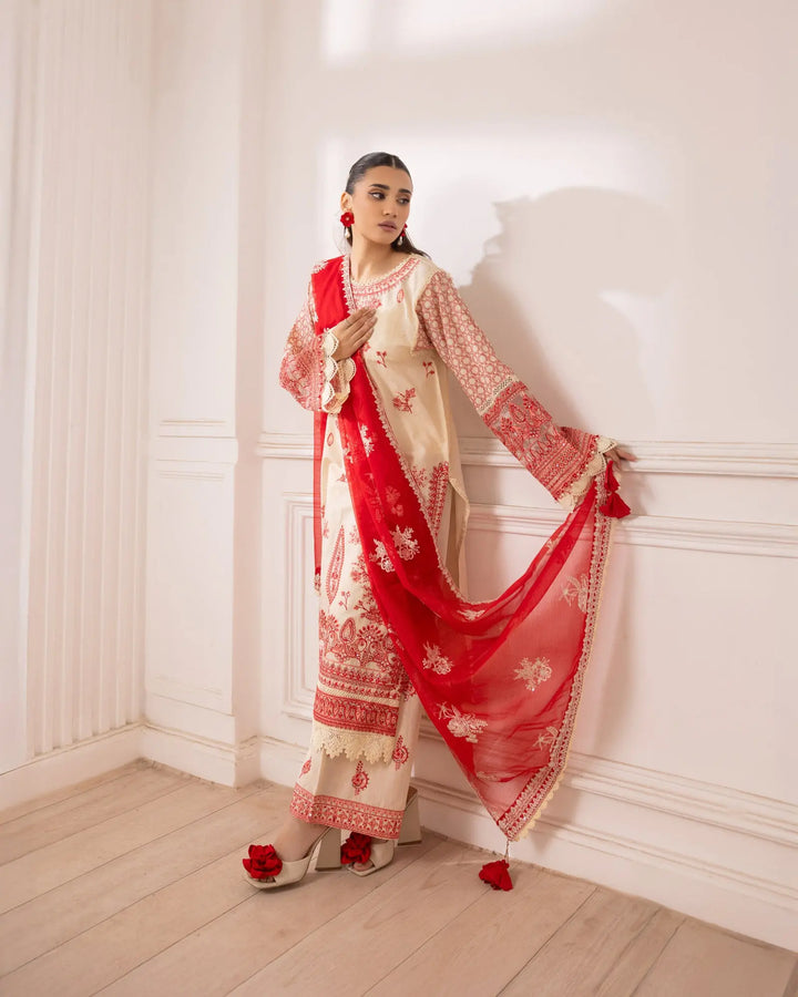 3-Piece Ready-to-Wear Jacquard Cotton Suit | 2253-AF-J.CT Sha Posh Textile