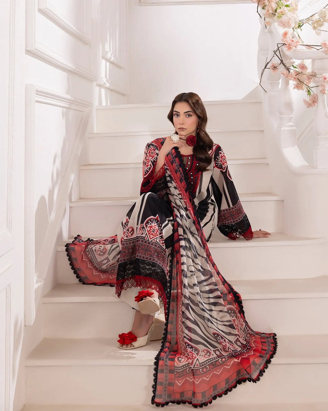 3-Piece Ready-to-Wear Lawn Suit | 17220-IG-LWN - Sha Posh Textile