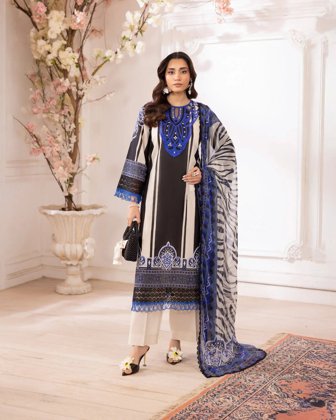 3-Piece Ready-to-Wear Lawn Suit | 17220-IG-LWN - Sha Posh Textile