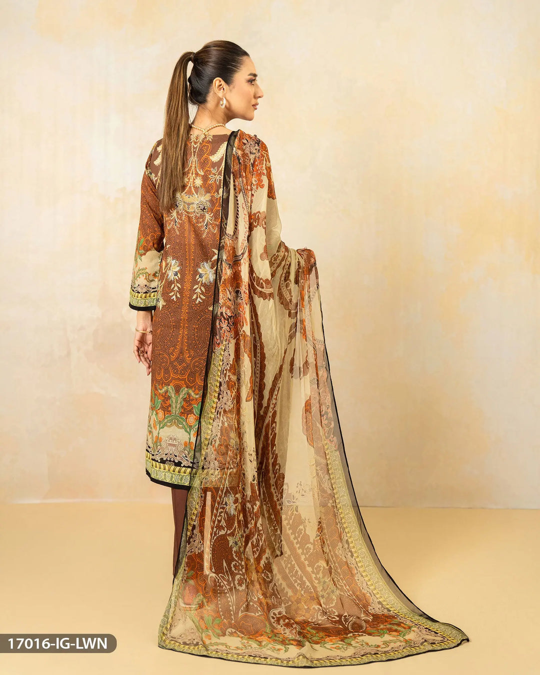 3 Piece lawn Printed Suit | 17016-IG-LWN Sha Posh Textile